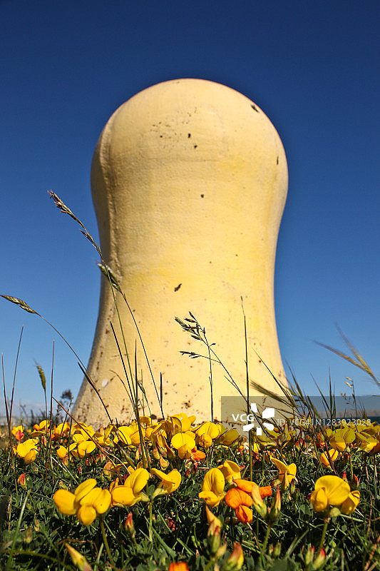 南威尔士田野中的系缆柱图片素材