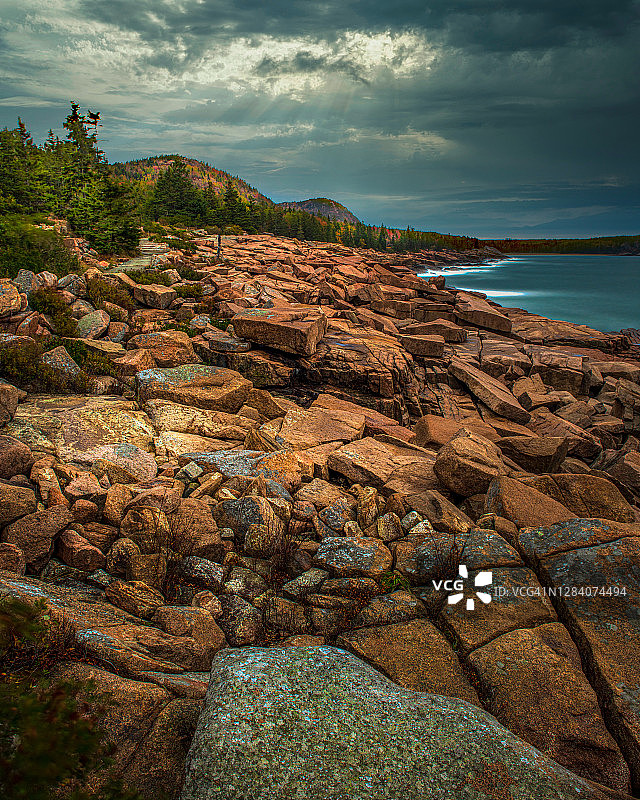 阿卡迪亚国家公园，缅因州巴尔港图片素材