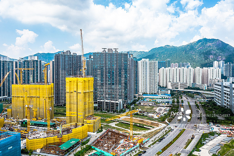 香港建筑工地航拍图片素材