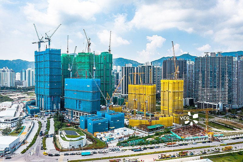 香港建筑工地航拍图片素材