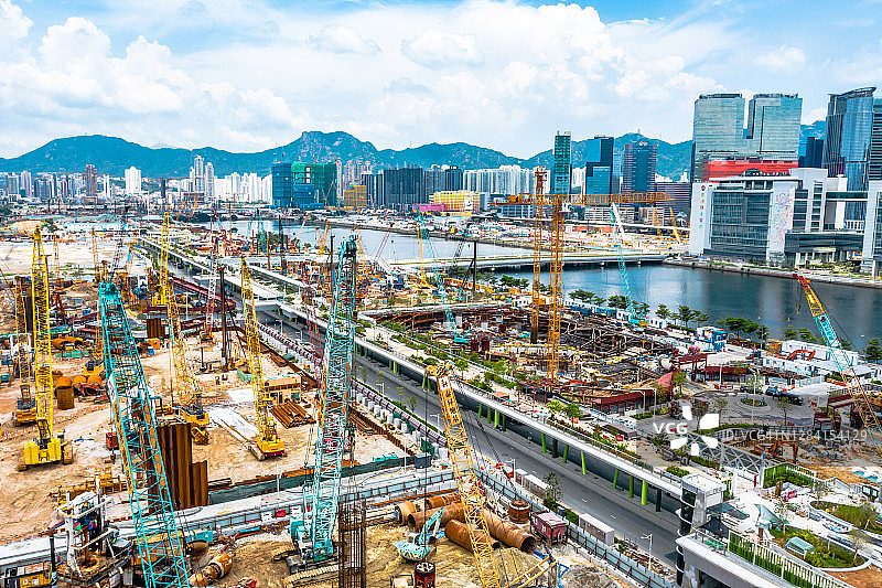 香港建筑工地航拍图片素材