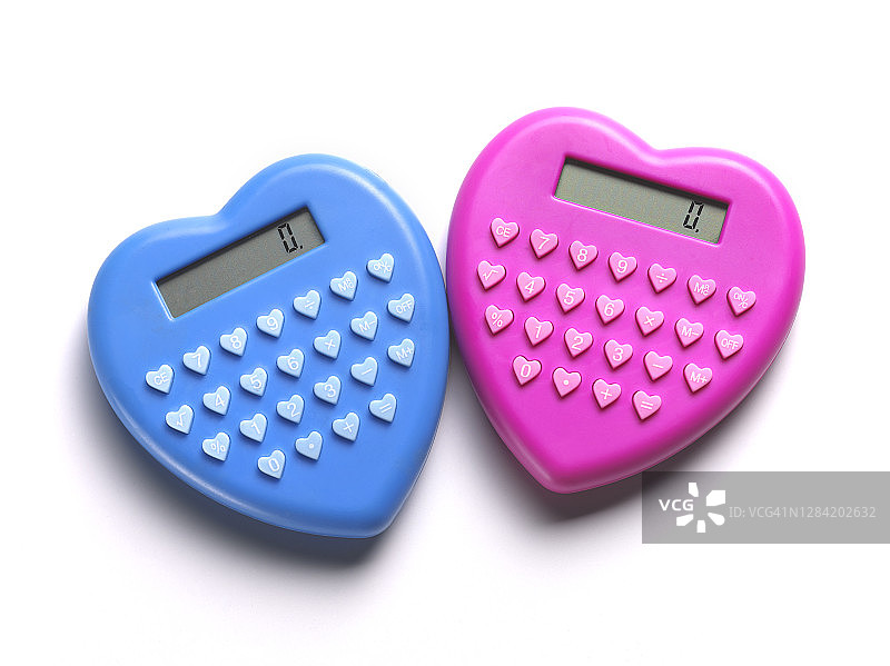 他和她的计算器，家庭预算图片素材