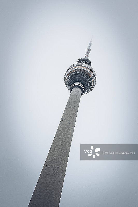 疫情封锁期间的柏林电视塔“ALEX”图片素材