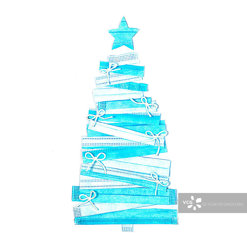 新冠病毒医用口罩圣诞节概念图片素材