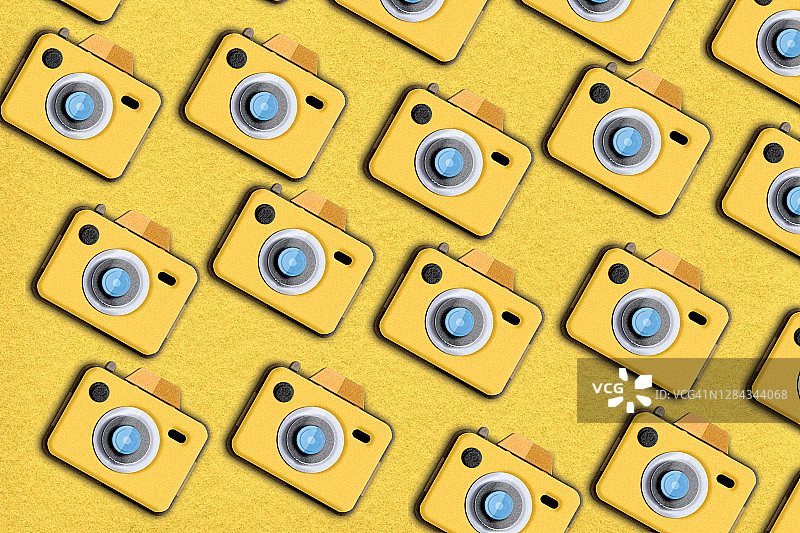 黄色复古相机图案图片素材