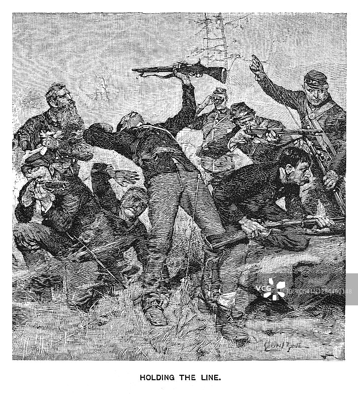 石河战役：拉弗斯堡第二次战役雕刻插图图片素材