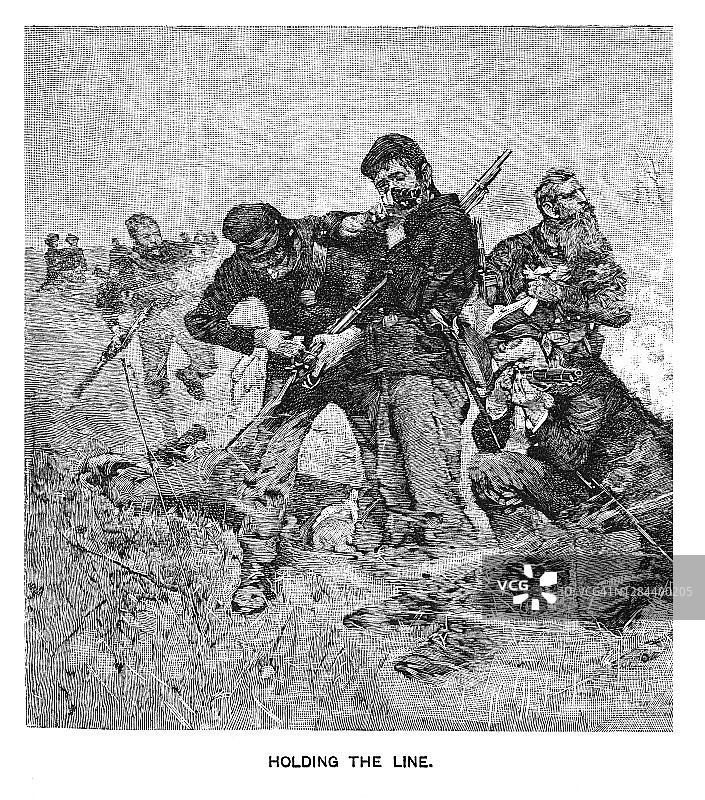 石河战役：拉弗斯堡第二次战役雕刻插图图片素材