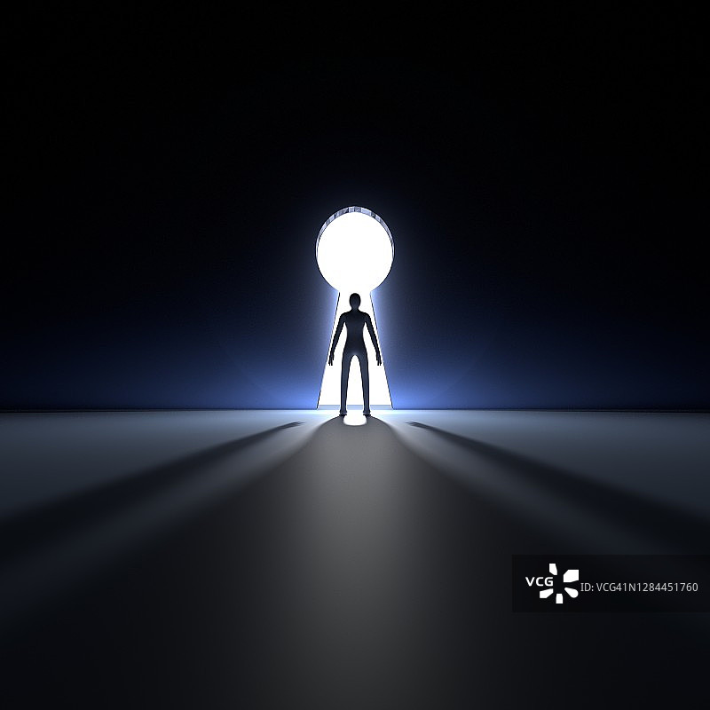 独自站在门口的身影图片素材