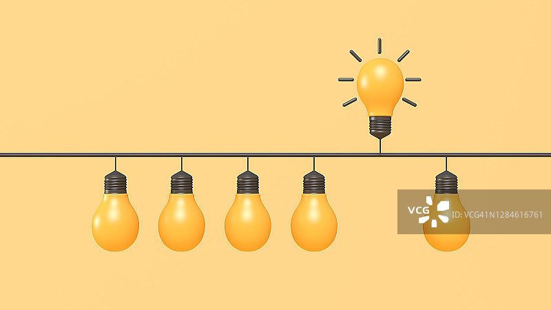 创新与新想法灯泡概念图片素材