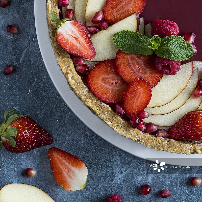 纯素覆盆子馅饼图片素材