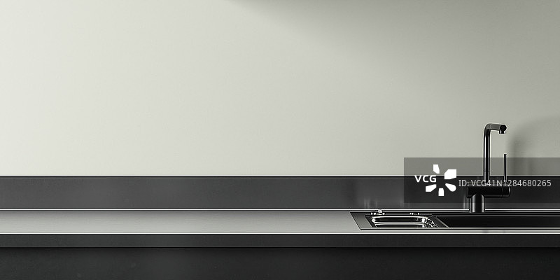 现代水槽台面特写图片素材