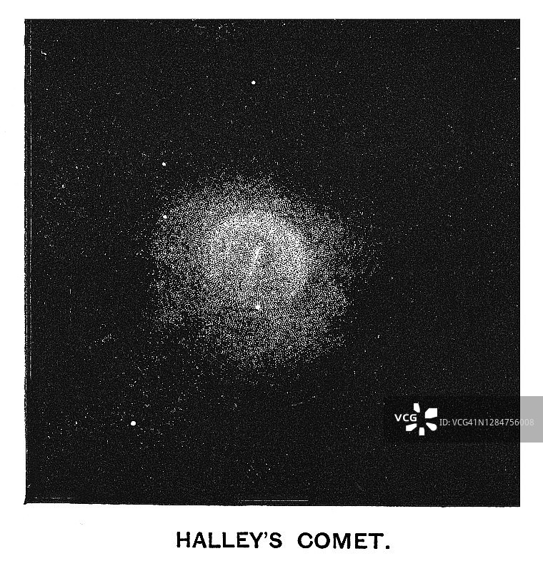 古老的雕刻插图：天文学——哈雷彗星图片素材