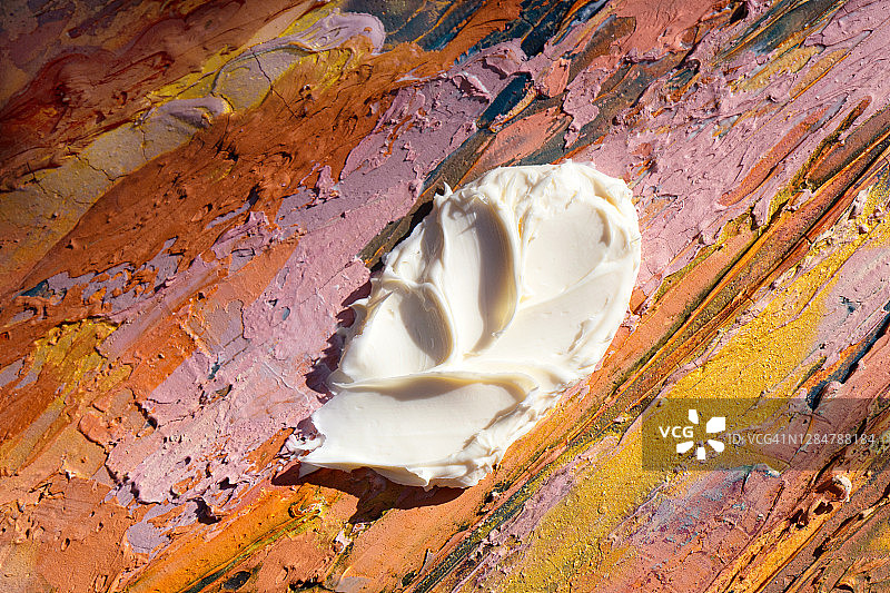 美妆护肤霜涂抹绘画背景，天然化妆品图片素材