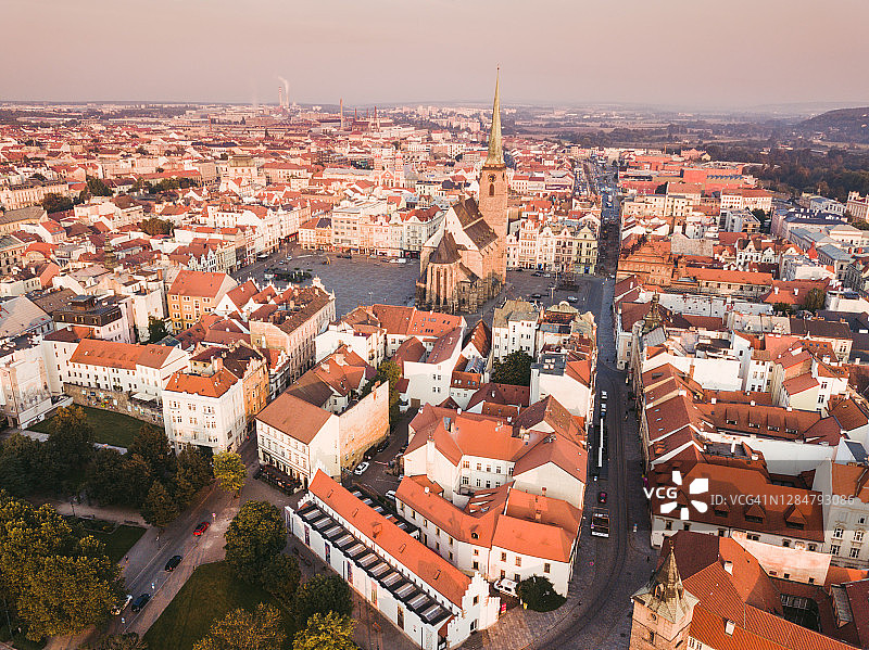比尔森的空中全景图片素材