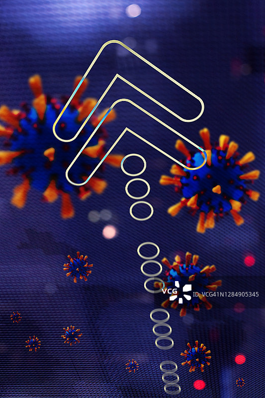 冠状病毒：箭头抽象背景图片素材
