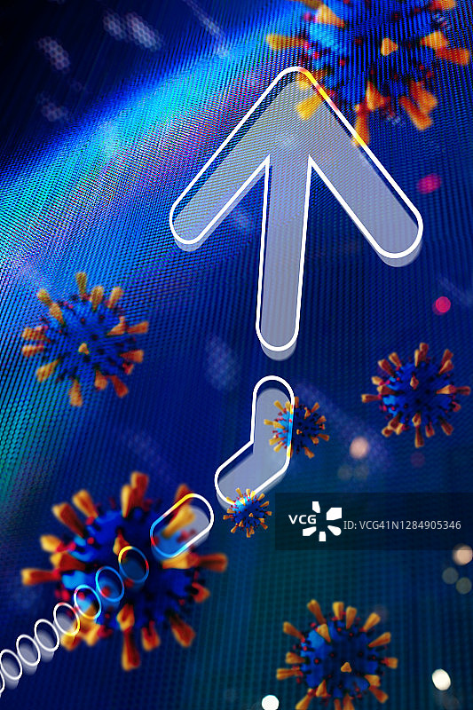 冠状病毒：箭头抽象背景图片素材
