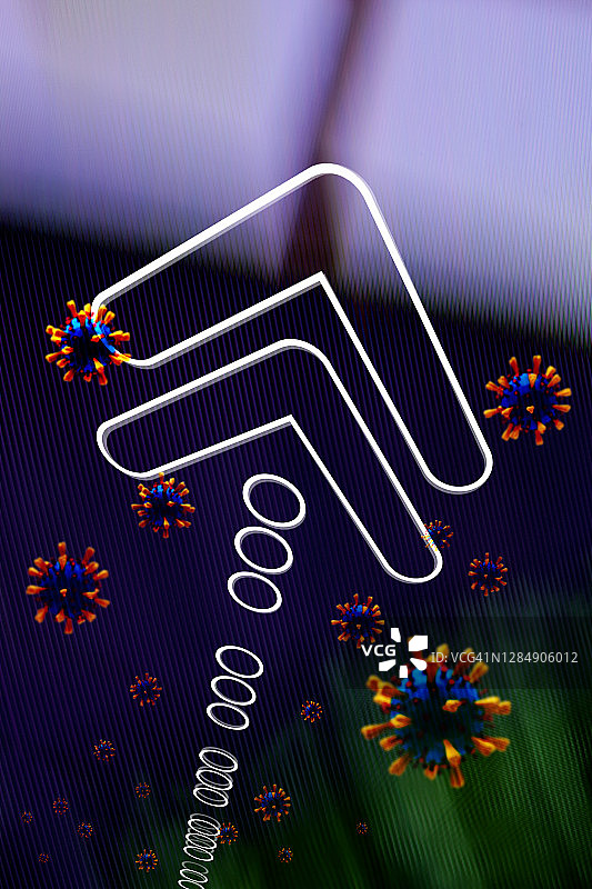 冠状病毒：箭头抽象背景图片素材
