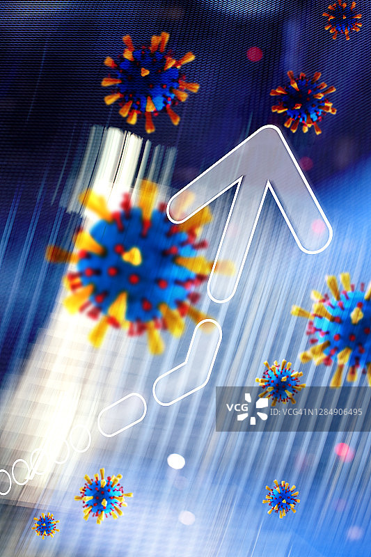 冠状病毒：箭头抽象背景图片素材