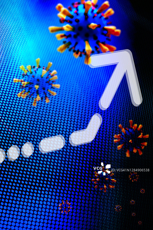 冠状病毒：箭头抽象背景图片素材