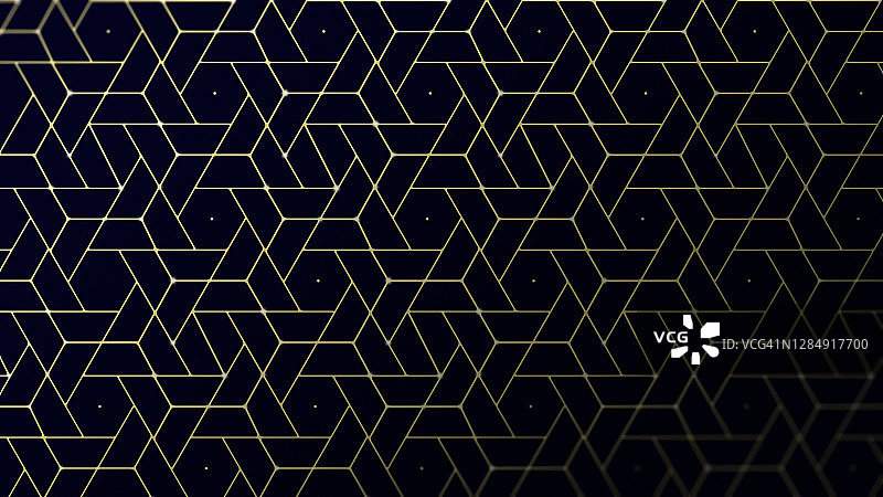 深色背景上的黄色三角形抽象几何图案图片素材