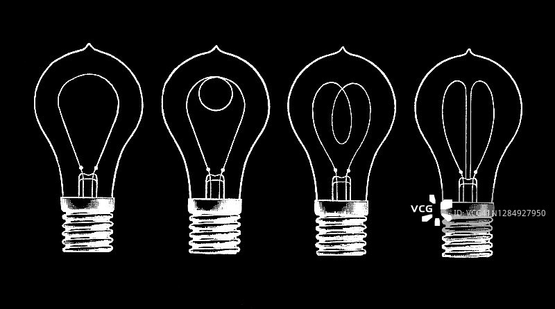 灯泡的古老雕刻插图图片素材