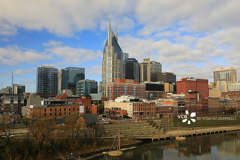 纳什维尔市中心天际线图片素材