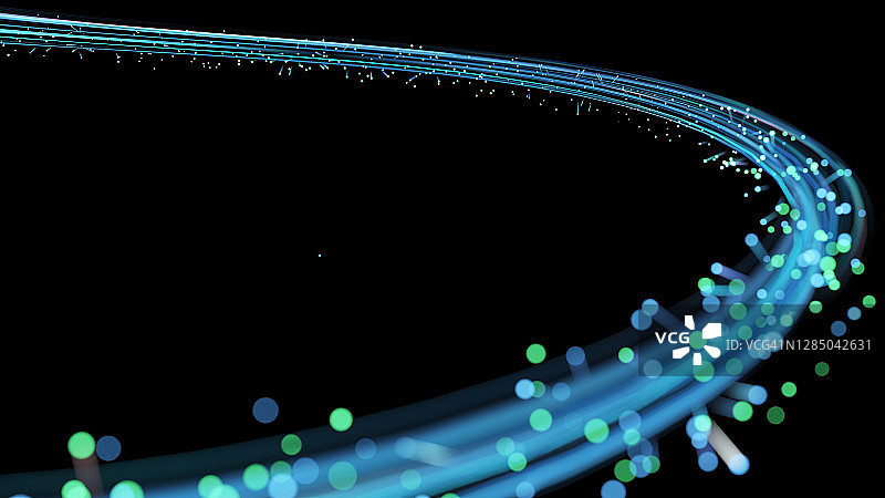 蓝色流动曲线粒子图片素材