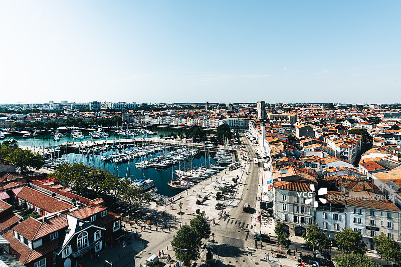 法国拉罗谢尔鸟瞰图图片素材