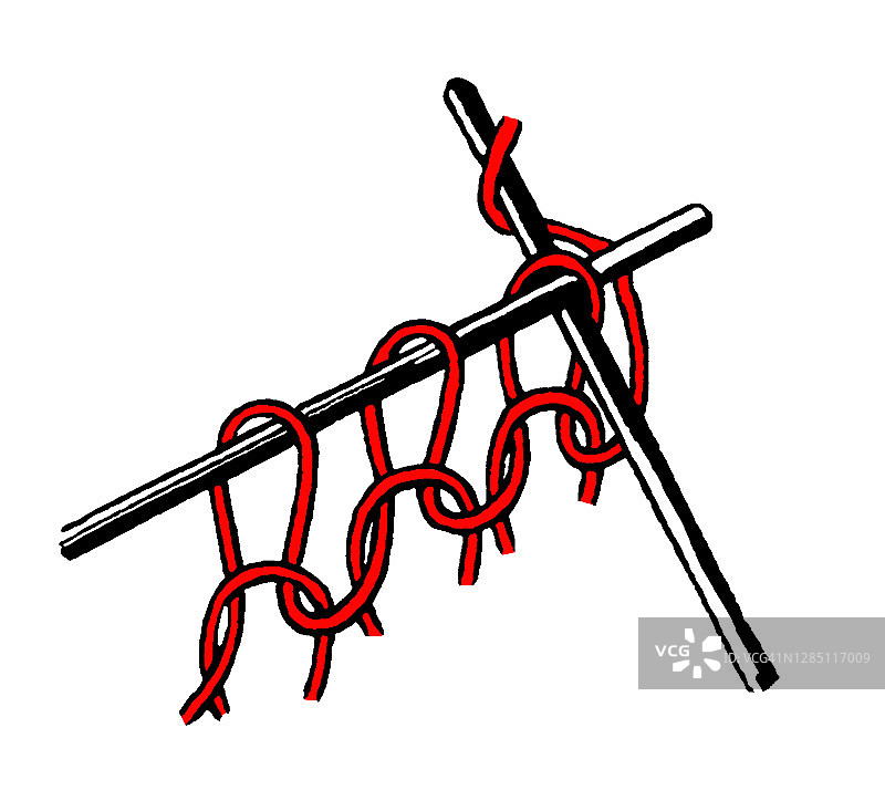 针织过程的复古雕刻插图图片素材