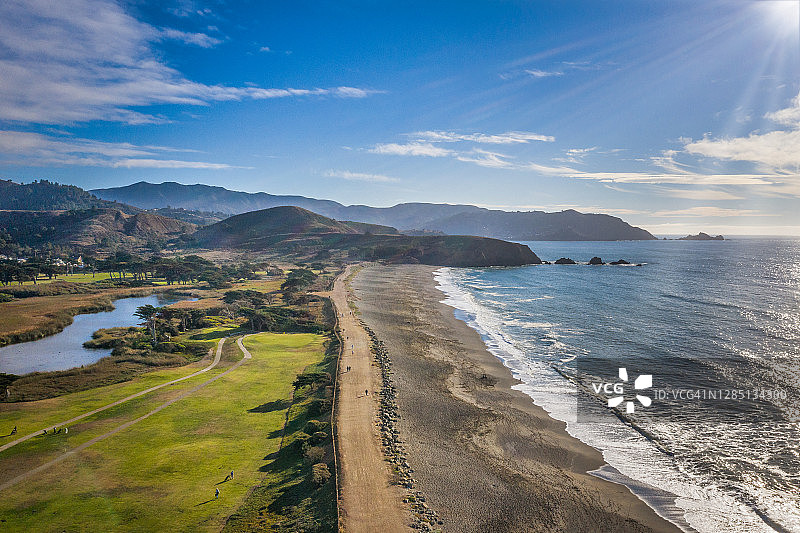 加利福尼亚州帕西菲卡海岸航拍图片素材