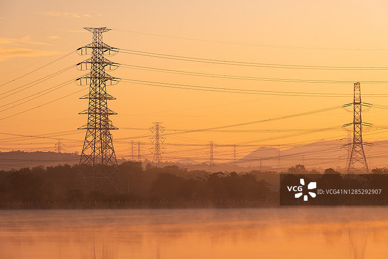 泰国燃煤电厂的空气污染图片素材