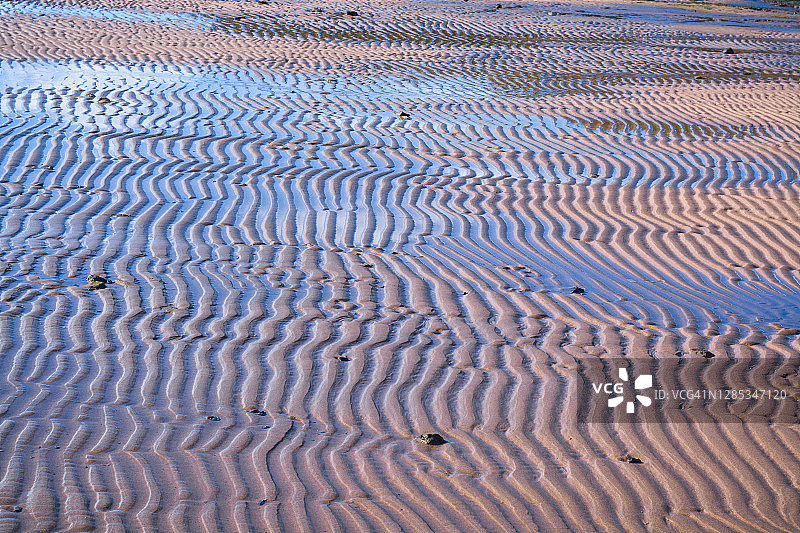 海滨，沙滩上的涟漪图片素材