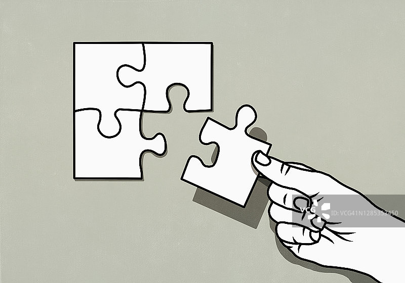 用缺少的一块完成拼图图片素材