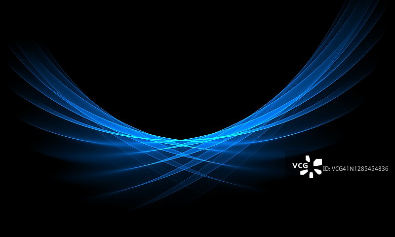 抽象蓝色线条，黑色背景图片素材