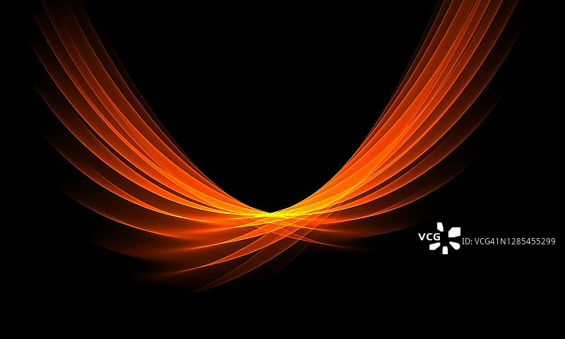 黑色背景上的抽象红色线条图片素材