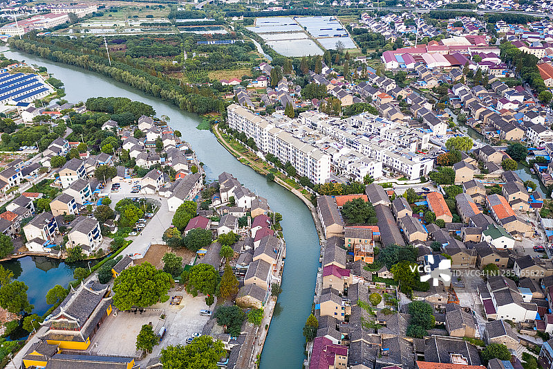 苏州太平古镇空中景色图片素材