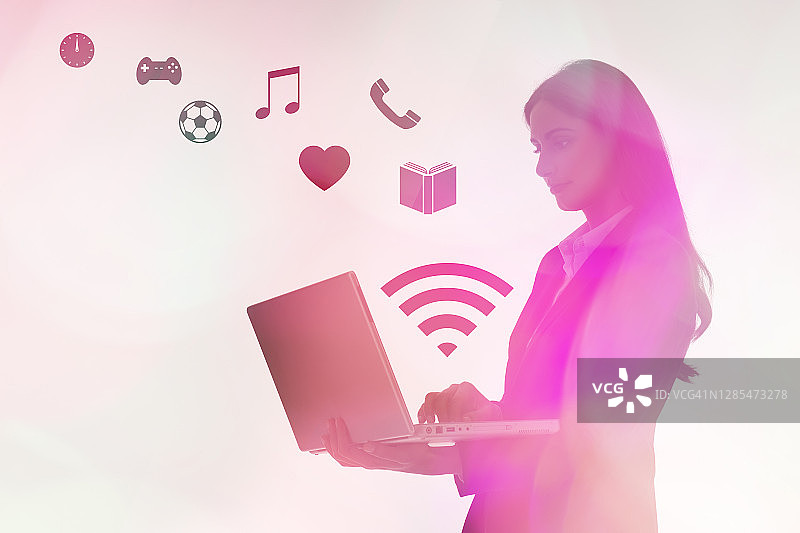 粉色宽带下载技术图片素材