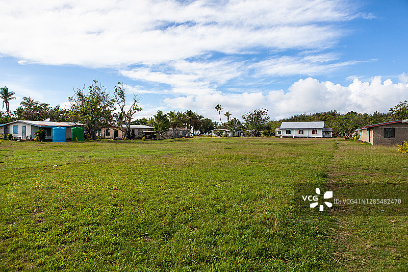 太平洋岛屿上的斐济小镇居民点图片素材