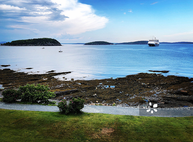 缅因州海岸线和海港岛屿图片素材