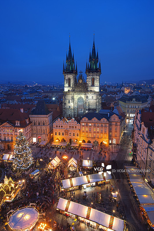 布拉格老城圣诞市场图片素材