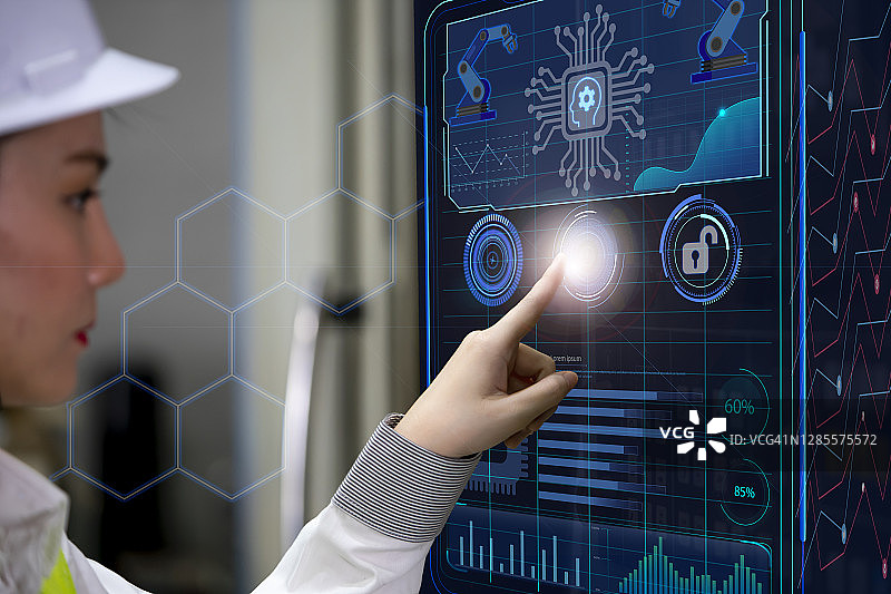 控制自动化的女工程师图片素材