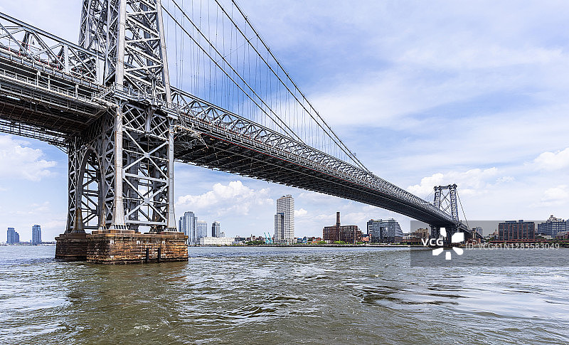 纽约东河和威廉斯堡大桥图片素材