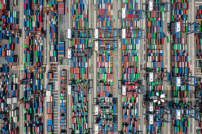中国香港的集装箱货运码头图片素材