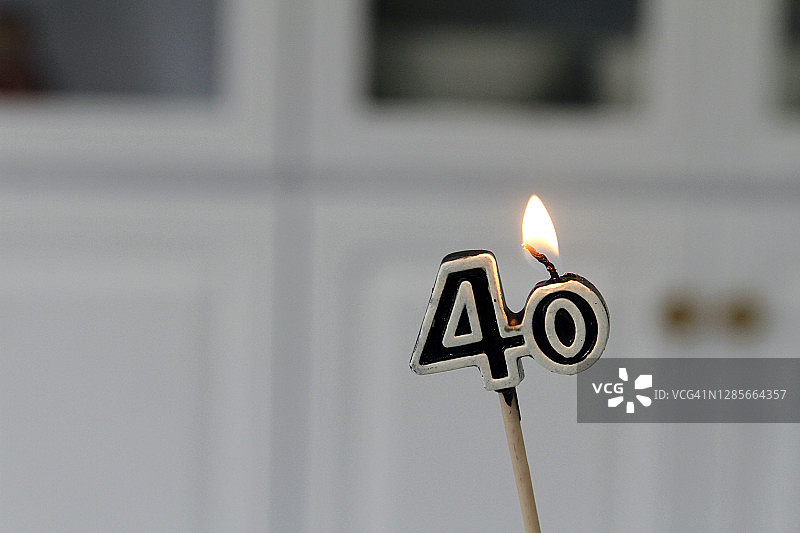 40岁生日蜡烛特写图片素材