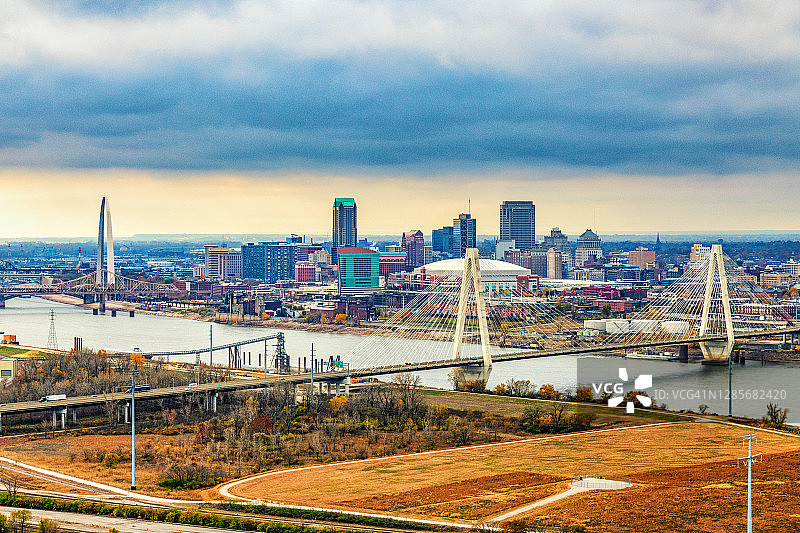 圣路易斯天际线航拍图片素材