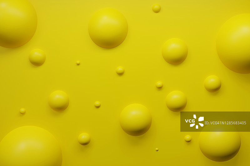 黄色球体背景，年度社交距离概念图片素材