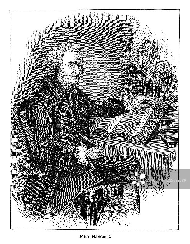 约翰·汉考克：大陆会议前主席肖像图片素材