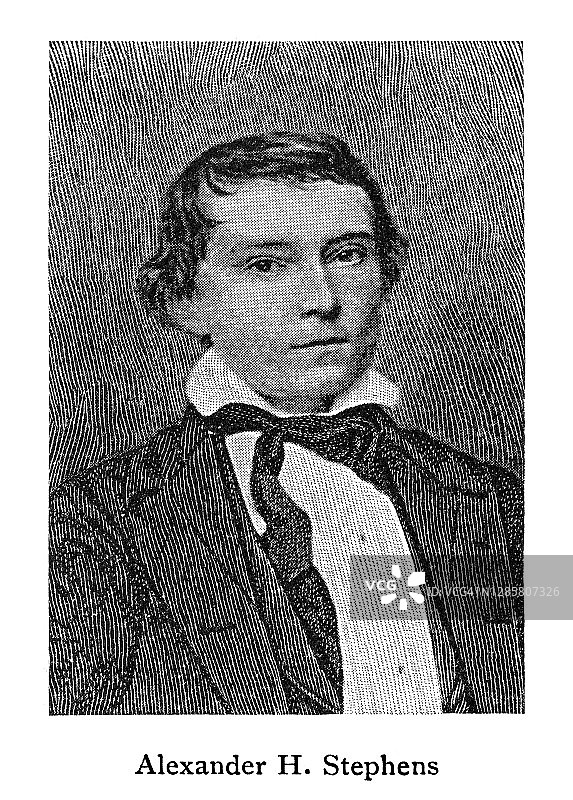 亚历山大·汉密尔顿·斯蒂芬斯肖像，美国政治家图片素材