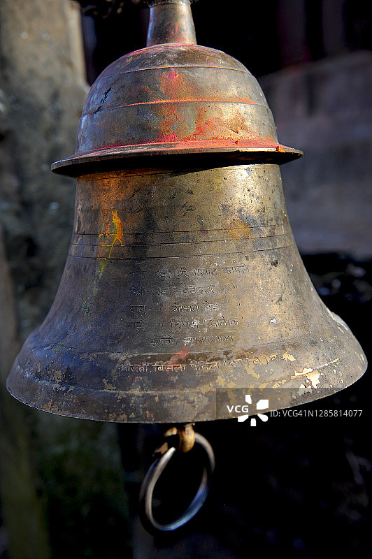 尼泊尔的印度教钟图片素材