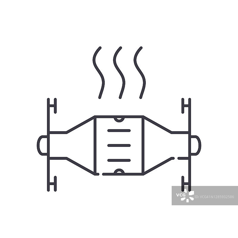 催化图标线性隔离插图图片素材